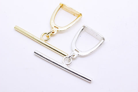 5 sets of Gold, Silver  Semi-Circle Toggle Clasp, 17mm, Toggle Clasp, Tarnish resistant, 5 sets, WHOLESALE,CLS045