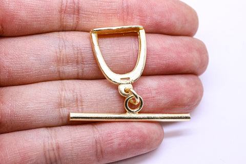 5 sets of Gold, Silver  Semi-Circle Toggle Clasp, 17mm, Toggle Clasp, Tarnish resistant, 5 sets, WHOLESALE,CLS045