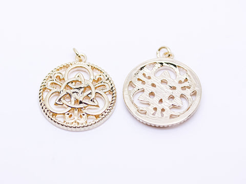 Gold Flower of life pendant, Sacred of Geometry Pendant, Sacred of Geometry Jewelry, 20mm, 1 pc or 10 pcs, WHOLESALE, CPG052