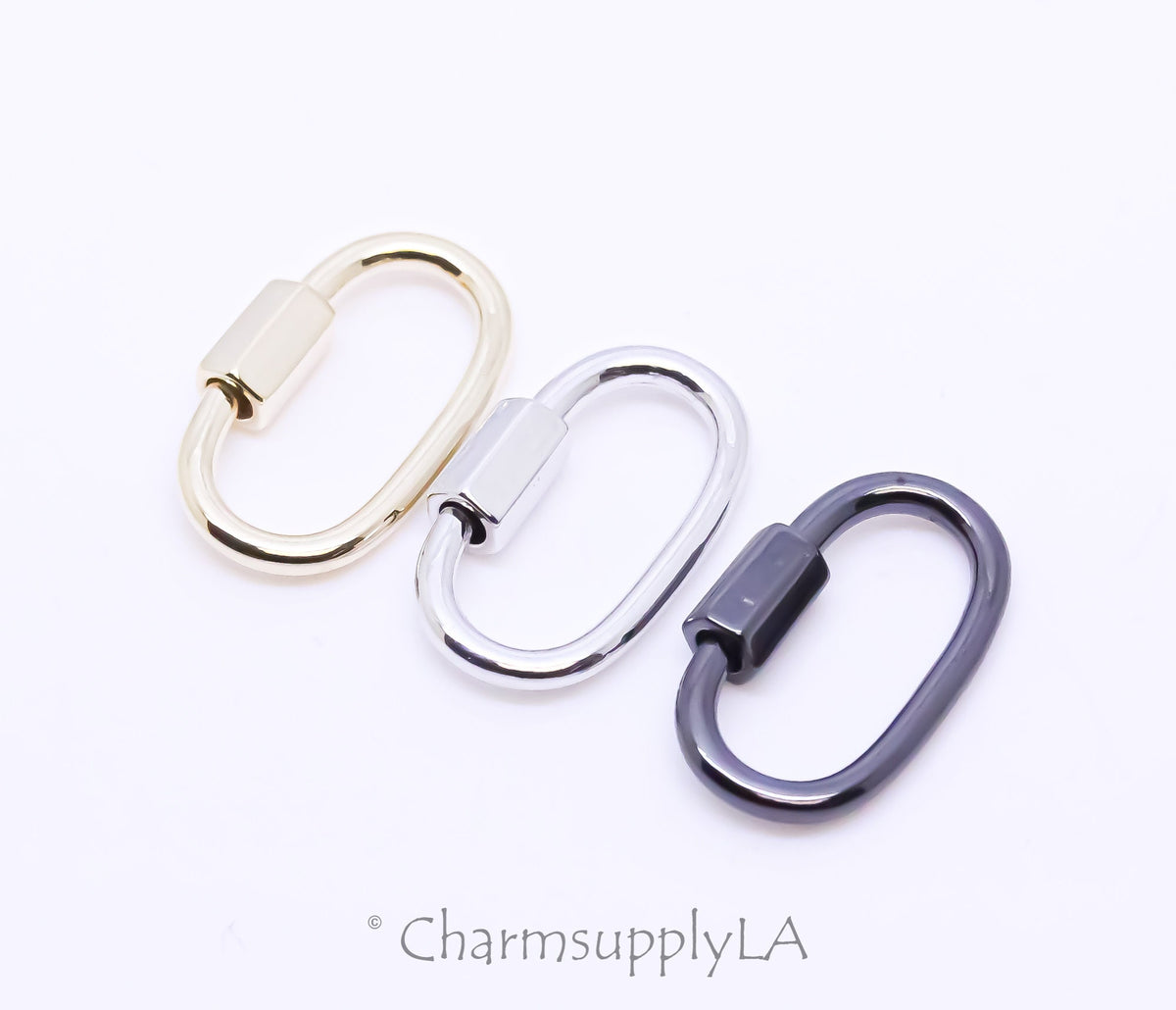 Gold, Silver, Gunmetal Small, 18x12mm,U Shaped Carabiner Lock, Carabiner Clasp,Screw in Clasp,1pc,or 10 pc,WHOLESALE,CLG116-CLS116-CLB116