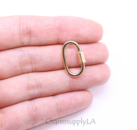 Gold, Silver, Gunmetal Small, 18x12mm,U Shaped Carabiner Lock, Carabiner Clasp,Screw in Clasp,1pc,or 10 pc,WHOLESALE,CLG116-CLS116-CLB116