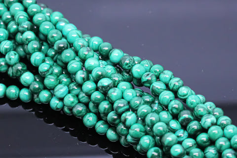 Beautiful Natural Malachite 4mm, 6mm Round Beads, Congo Malachite, Green Malachite,Round malachite Beads,15.5 inches, full Strand, WHOLESALE