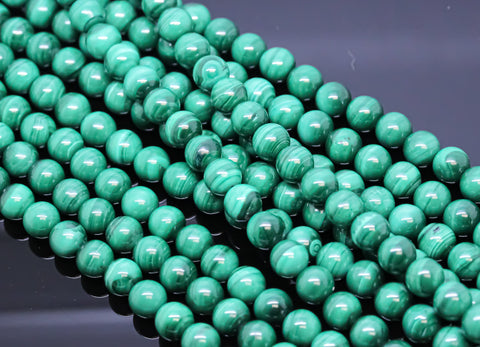 Beautiful Natural Malachite 4mm, 6mm Round Beads, Congo Malachite, Green Malachite,Round malachite Beads,15.5 inches, full Strand, WHOLESALE