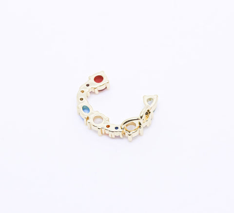 Rainbow color CZ Letter A-F,  15mm Pendant, Rainbow Initial Pendant, 1 pc, 5 pcs, or 1 set, Wholesale