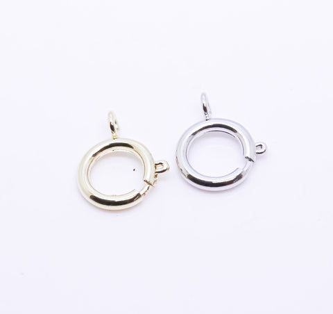 -5 pcs of Gold or Silver Spring Ring Clasp, 12mm, spring clasp, Round clasp, 5 pcs, CLG114-CLS114