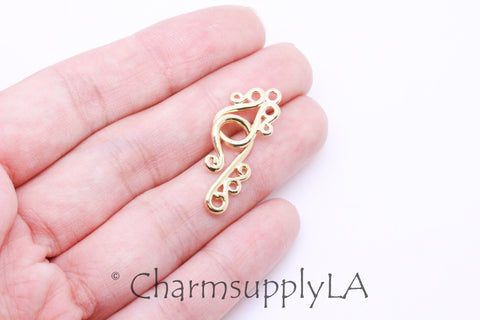 Gold or Silver Fancy Filigree Style Hook Clasp, 21x9.5mm and 15.5x9.5mm, 1 set or 10sets, WHOLESALE,CLG139-CLS139