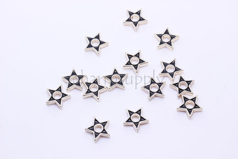 Gold Enamel Double Sided Star bead, 9 colors, Rainbow Color Beads, 10mm, Large Hole Star Bead, 1 pc or 10 pcs, WHOLESALE,CPG257