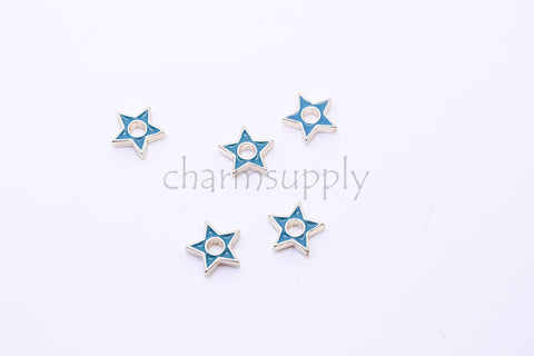 Gold Enamel Double Sided Star bead, 9 colors, Rainbow Color Beads, 10mm, Large Hole Star Bead, 1 pc or 10 pcs, WHOLESALE,CPG257