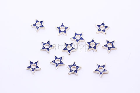 Gold Enamel Double Sided Star bead, 9 colors, Rainbow Color Beads, 10mm, Large Hole Star Bead, 1 pc or 10 pcs, WHOLESALE,CPG257