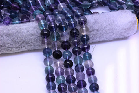 -AAA Natural Rainbow Fluorite 8mm Round Beads, Enhances protection, Improves concentration, 15.5 inches, Full Strand, WHOLESALE FLU-1015