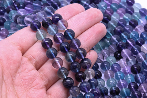 -AAA Natural Rainbow Fluorite 8mm Round Beads, Enhances protection, Improves concentration, 15.5 inches, Full Strand, WHOLESALE FLU-1015