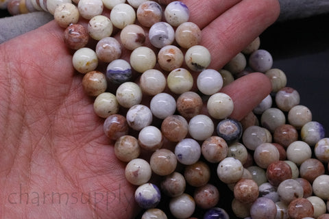 Beautiful AA Natural Purple Opal Round Beads, 6mm, 8mm, 10mm, Purple Opal Beads, Brazilian, 15.5 inches, Full Strand, Wholesale, PO-004-006