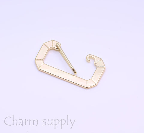 New Style! Gold Slide Lock Carabiner, 30x15mm, Slide Lock Clasp, Gold Lock, Gold Slider Lock, 1 pc or 10 pcs, WHOLESALE, PBC-10040