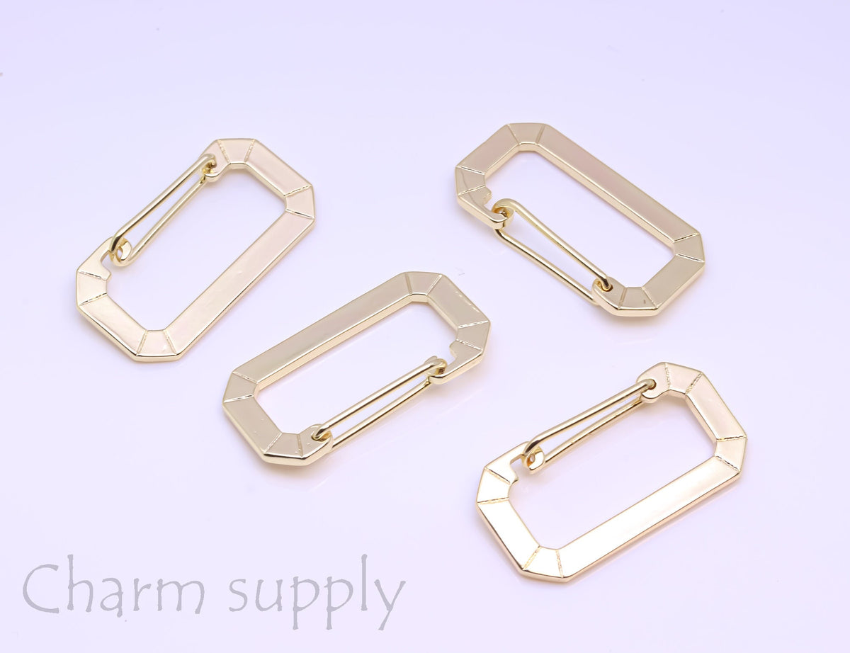 New Style! Gold Slide Lock Carabiner, 30x15mm, Slide Lock Clasp, Gold Lock, Gold Slider Lock, 1 pc or 10 pcs, WHOLESALE, PBC-10040