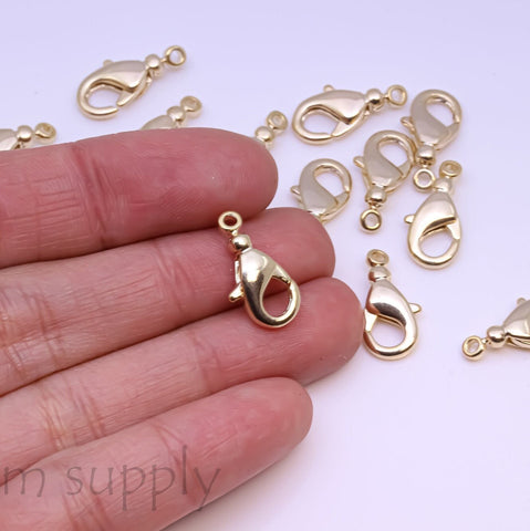 Gold or Silver Swivel Lobster Clasp, 10x22mm, Gold Lobster Clasp, Silver Lobster Clasp, Mask Clasp, 1 pc or 10 pcs, WHOLESALE,CLG066,CLS066