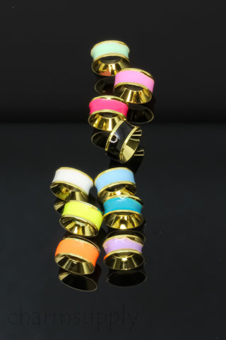 -3 pcs of Colorful Enamel Spacer Cone, 10 colors, fits 5-8mm, Summer Colors, Color block spacer cones, 3 pcs, WHOLESALE