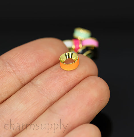 -3 pcs of Colorful Enamel Spacer Cone, 10 colors, fits 5-8mm, Summer Colors, Color block spacer cones, 3 pcs, WHOLESALE
