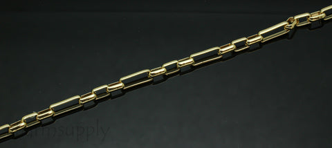 Gold Specialty Chain, 14x5mm,10x6.5mm, Boxy rectangle chain, intertwine chain, gold layering chain, 1ft or 10 ft, WHOLESALE, CHG040