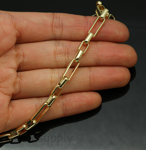 Gold Specialty Chain, 14x5mm,10x6.5mm, Boxy rectangle chain, intertwine chain, gold layering chain, 1ft or 10 ft, WHOLESALE, CHG040