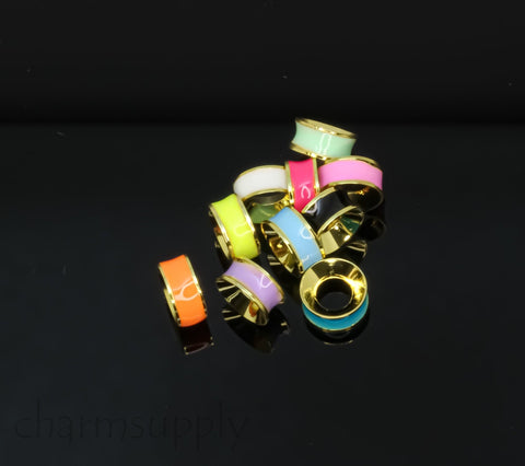 -3 pcs of Colorful Enamel Spacer Cone, 10 colors, fits 5-8mm, Summer Colors, Color block spacer cones, 3 pcs, WHOLESALE