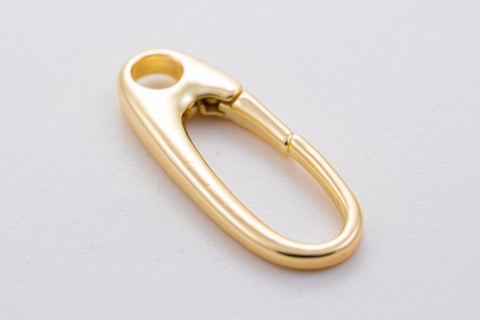 Gold Push in oval Clasp, Extra Large, Great for Large pendants, 32x12mm, clasp enhancer, 1 pc or 10 pcs, WHOLESALE,CLG072