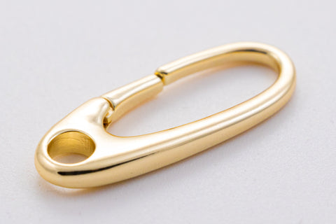 Gold Push in oval Clasp, Extra Large, Great for Large pendants, 32x12mm, clasp enhancer, 1 pc or 10 pcs, WHOLESALE,CLG072