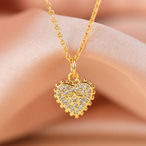 Heart Charm, Gold Dainty Heart Charm Micro Pave With CZ,CPG051