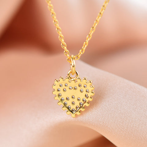 Heart Charm, Gold Dainty Heart Charm Micro Pave With CZ,CPG051