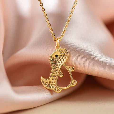Gold Dainty Dinosaur Charm, Micro Pave CZ Dinosaur Charm,CPG150
