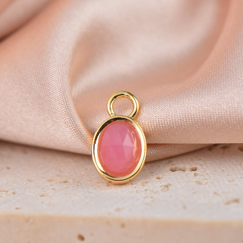 Natural Stone Oval Charms,12 Different Natural Stone Charms, Bezel Charms, Tiny Color Stone Charm, SC-73