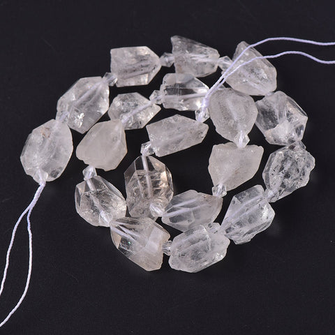 Natural Tibetan Double Terminated Quartz, Organic rough nugget, 20x15mm, organic cut, Rustic look, WHOLESALE