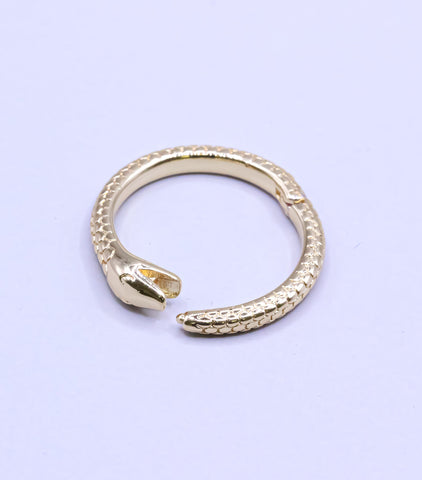 Gold Snake Snap Close Enhancer Clasp, Snake Serpent Charm Holder Enhancer Ring For Jewelry Making, CLG076-CLS076