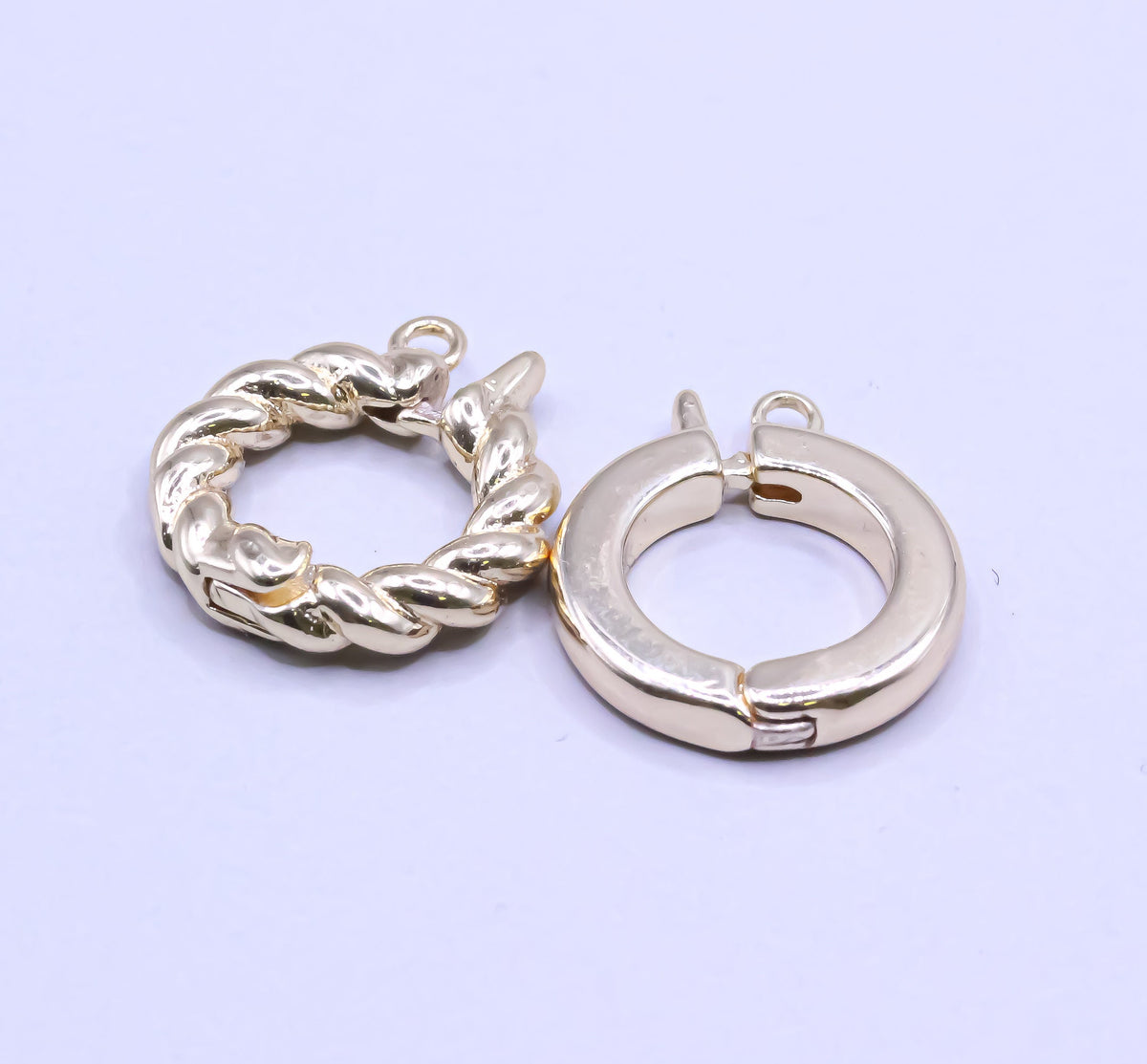 Gold Snap Jewelry Clasp, Clicker Ring Hoop Connector For Jewelry Making,Enhancer Bail For Charm, Slider Charm Holder,CLG098,CLG099