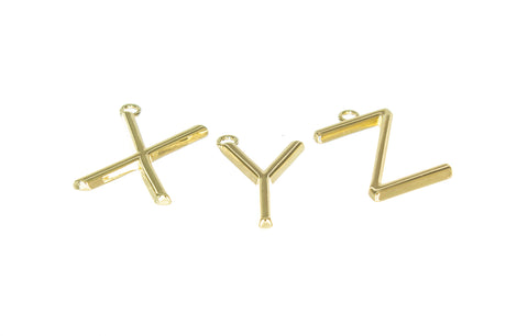 Personalized Gold Initial Pendant For Necklace,Available A-Z, Gold Initial Charm For Keychain,CPG001