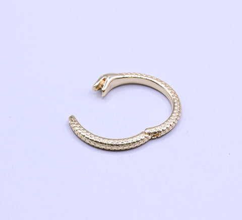 Gold Snake Snap Close Enhancer Clasp, Snake Serpent Charm Holder Enhancer Ring For Jewelry Making, CLG076-CLS076