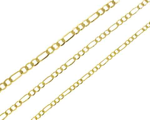 Figaro Chain Gold, Perfect Chain For Necklace And Bracelet Making,Available In 3 Different sizes,CHG001