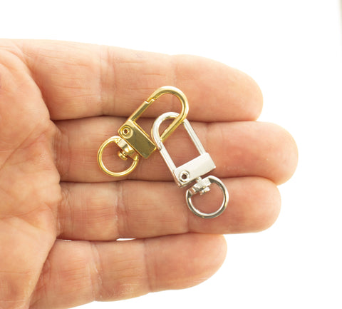 10pcs Gold Clasp With Swivel Ring, Push in oval Enhancer Clasp,DIY Jewelry And Key-chain Making