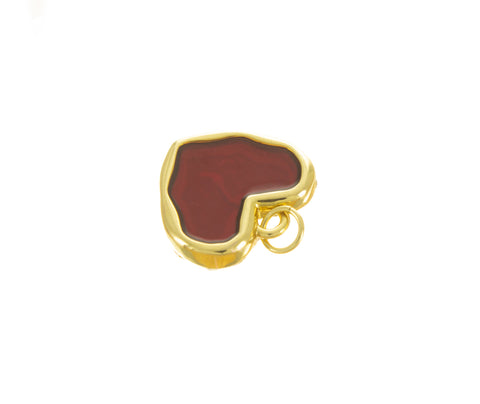 Enamel Red Heart Charm For Necklace Or Earring Making. Gold Heart charm ,Minimalist Gold Heart charm,Dainty Heart Charm, CPG021