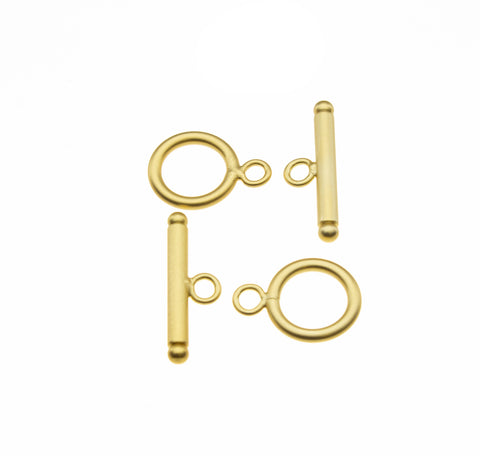 Matte Finish Toggle Clasp,Gold Circle Toggle Clasp,Round Toggle Clasp For Jewelry,CLG002