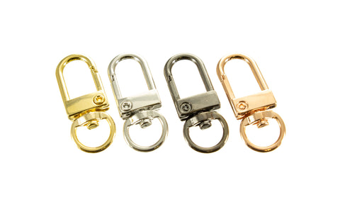 10pcs Gold Clasp With Swivel Ring, Push in oval Enhancer Clasp,DIY Jewelry And Key-chain Making