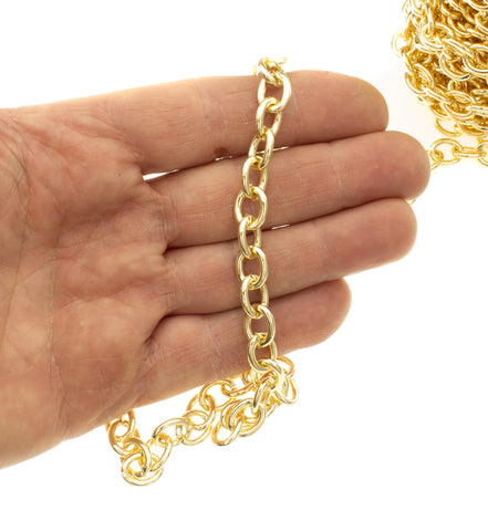 Large Rolo Chain Gold, Rolo Chain For Necklace And Bracelet,Rolo Chain For Purse Strap,CHG021