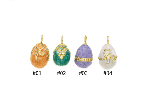Faberge Egg Charm,Gold Faberge Egg charm,Enamel Easter Egg Charm For Jewelry Making