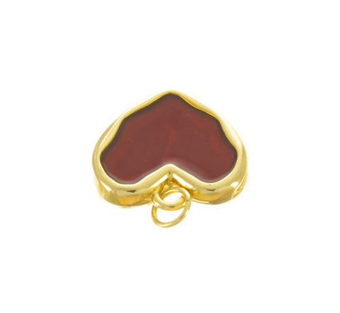 Enamel Red Heart Charm For Necklace Or Earring Making. Gold Heart charm ,Minimalist Gold Heart charm,Dainty Heart Charm, CPG021