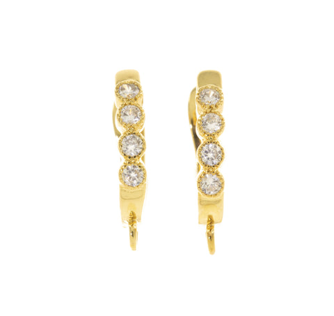 Gold Or Silver Huggie Hoop Earring,Latch Back Huggie Gold Earring,Pave Huggie Earrings.ERG002,ERS002