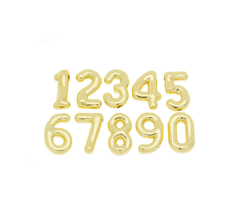 Balloon Gold Or Silver Number Charms,Birthday Party Favors,Birthday Balloon Charm,Balloon Bead Charm,CPG415-CPS415