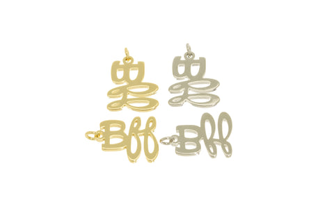 Gold or Silver Monogram Bff Word Charm, Dainty Wording Charms ,Silver Bff  Word Charms,Gold Bff Word Charms,CPG063,CPS063