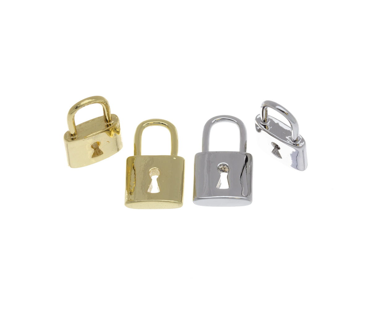Gold Padlock Charm,Silver Lock pendant, padlock For Necklace,1 pc or 10 pcs, WHOLESALE,CPG437-CPS437