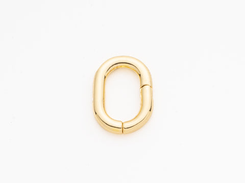 Dainty Gold Oval Clicker Ring, O Clicker Charm Holder, Oval Snap Clasp, Oval Charm Holder, 13x9.5mm, 1 pc, 5 pcs, 10 pcs, CLG102