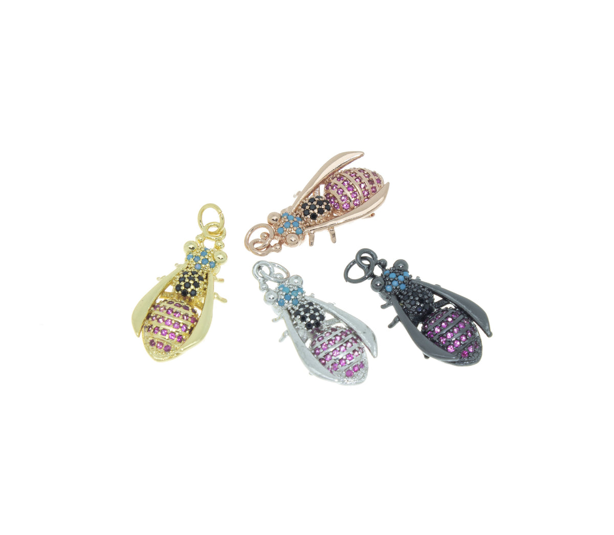 Cicada cz bug charm, 4 colors available,CP186