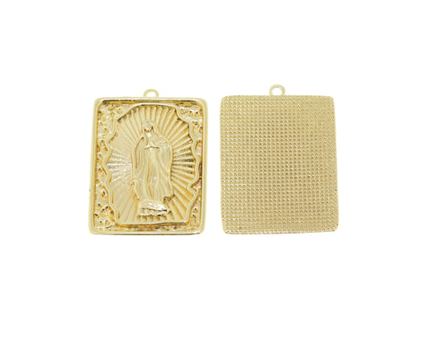 Gold Guadalupe Charm ,Nuestra Senora De Guadalupe,Christian Jewelry Charms,Guadalupe Charm For Necklace Making,CPG676